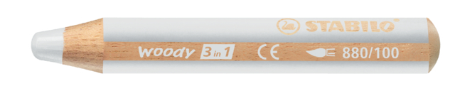 Crayon de couleur STABILO 880 woody 3-en-1 multi-usages blanc