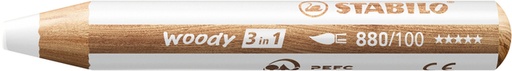 [640460] Crayon de couleur STABILO 880 woody 3-en-1 multi-usages blanc