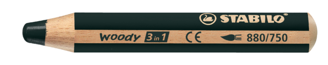 Crayons de couleur STABILO 880 woody 3-en-1 multi-usages noir