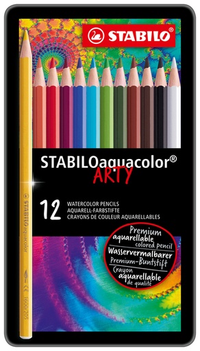 [640015] Crayon de couleur STABILO 1612 Aquacolor assorti boîte 12 pièces