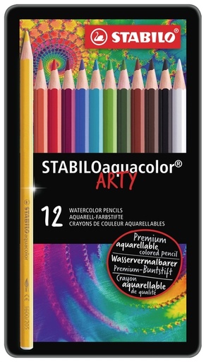[640015] Kleurpotloden STABILO 1612 aquacolor assorti blik à 12 stuks