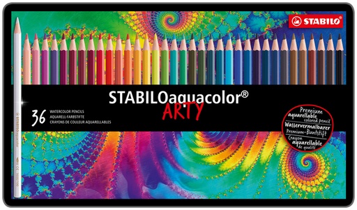 [640017] Crayon de couleur STABILO 1636 Aquacolor assorti boîte 36 pièces