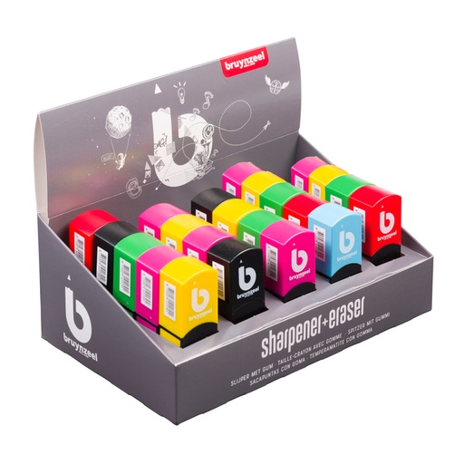 [340847] Puntenslijper/ gum Bruynzeel Teens assorti