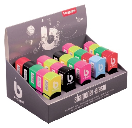 [340847] Taille-crayon/gomme Bruynzeel Teens assorti