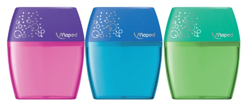 [340210] Taille-crayon Maped Shaker 2 trous présentoir 20 pièces assorti