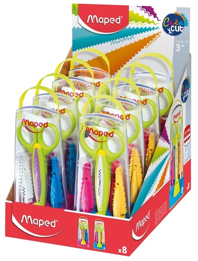 [337041] Schaar Maped Crea Cut met 5 verwisselbare motieven display á 8 stuks assorti