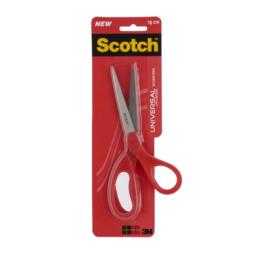 [337019] Ciseaux Scotch Universel 18cm rouge blister
