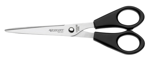[337049] Kantoorschaar Westcott 155mm met kunststof grip rvs