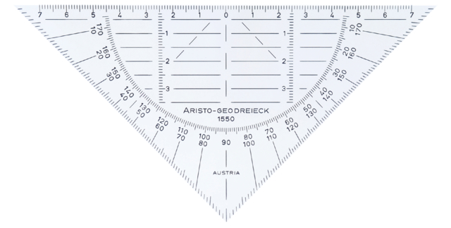 Geodriehoek Aristo 1550 160mm flexibel transparant