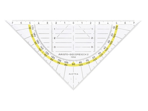 [736299] Equerre  géométrique 1552 160mm tranparent avec bande jaune