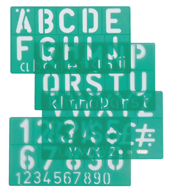 Trace-lettres Linex 50mm majuscules, minuscules et chiffres