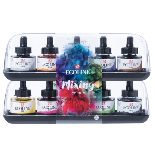 [701104] Inkt Talens Ecoline met pipet additional set à 10 ass