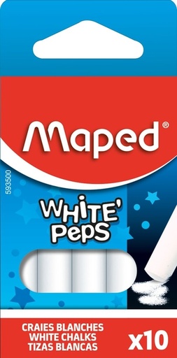 [142393] Craie tableau noir Maped White'Peps boîte 10 pièces blanc