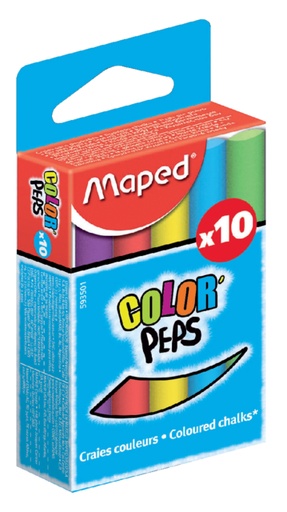 [142392] Craie tableau noir Maped Color'Peps boîte 10 pièces assorti