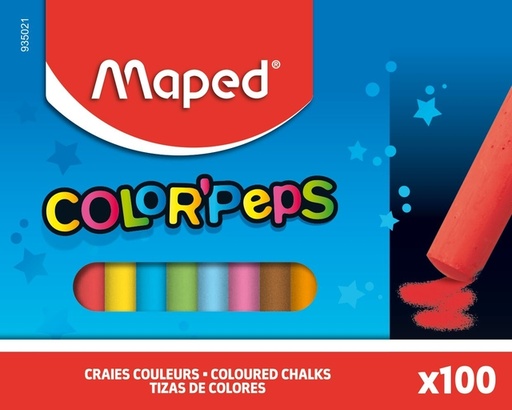 [142395] Schoolbordkrijt Maped Color'Peps doos á 100 stuks assorti