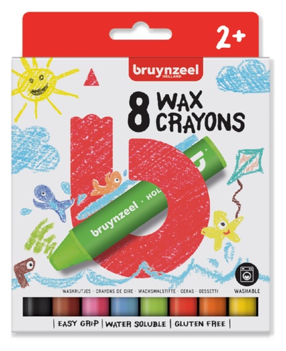 [710964] Crayon à la cire Bruynzeel Kids set 8 couleurs