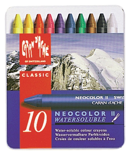 [710952] Waskrijt Caran d'Ache neocolor-II 10 stuks assorti