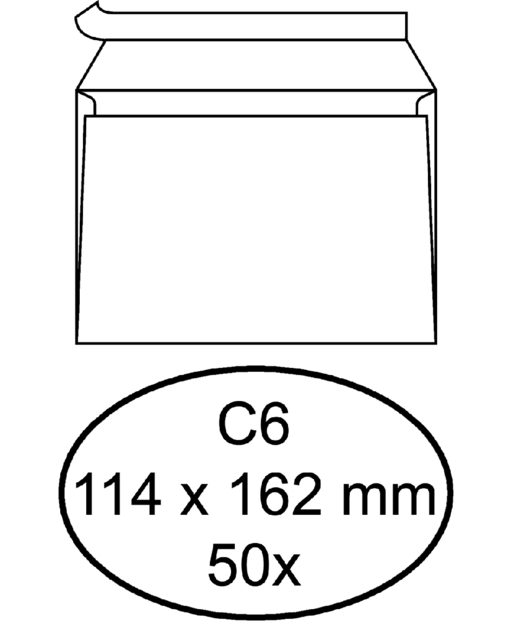 Envelop Quantore bank C6 114x162mm zelfklevend wit 50stuks