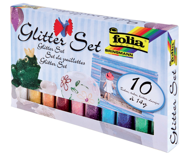 Glitterpoeder Folia 14 gram Rainbow 10 kleuren