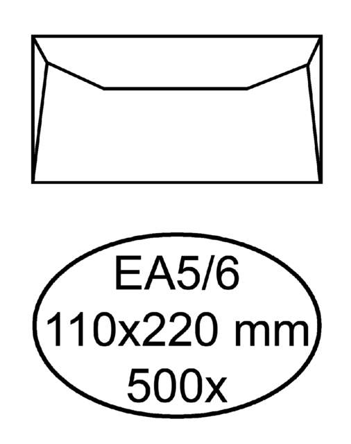 Envelop Hermes bank EA5/6 110x220mm gegomd wit doos à 500 stuks