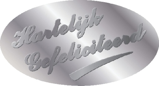 [820403] Etiquette Haza hartelijk gefeliciteerd argent 1000 pièces