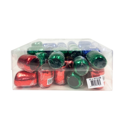 [875101] Ruban cadeau Haza 20mx5mm 50 pièces métallique assorti
