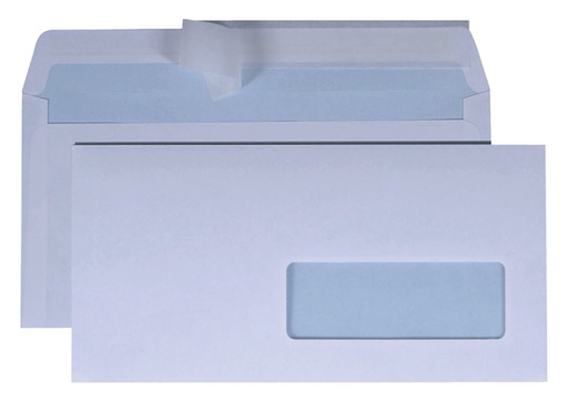 [158156] Envelop Quantore 114x229mm venster 4x11cm rechts zelfkevend 50 stuks