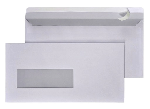 [180101] Enveloppe Hermes EA5/6 110x220mm fenêtre gauche 4x11 autocollant 500 pièces