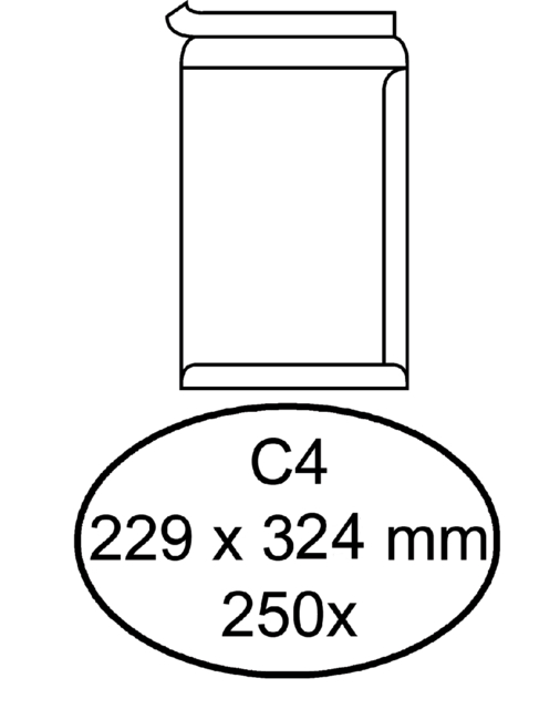 Envelop Quantore akte C4 229x324mm zelfklevend wit 250stuks
