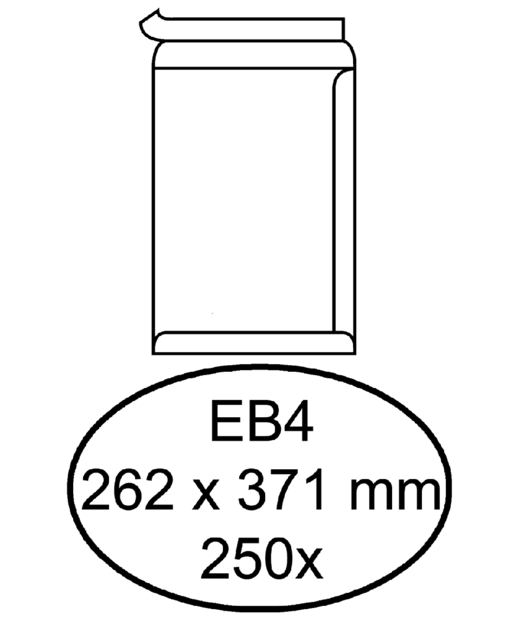 Envelop Quantore akte EB4 262x371mm zelfklevend wit 250stuks