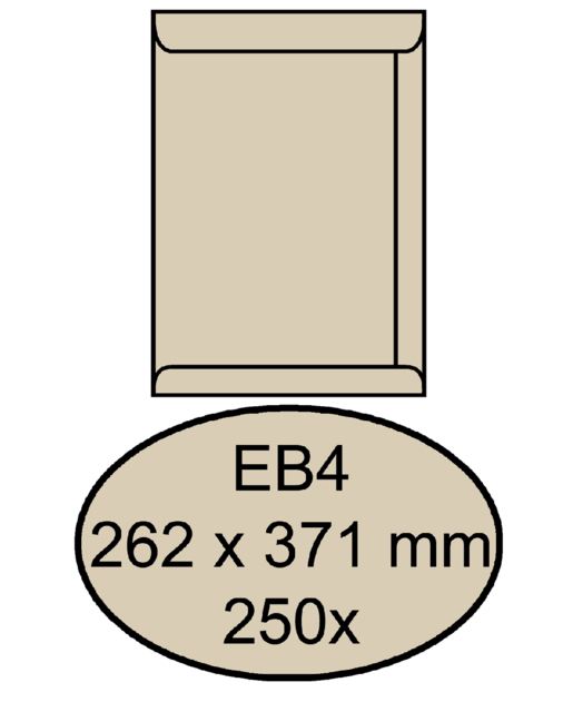 Enveloppe Quantore EB4 262x371mm kraft crème 250 pièces