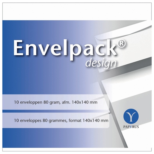 [170013] Enveloppe Papyrus Envelpack Design carré 894416140x140mm blanc 10 pièces