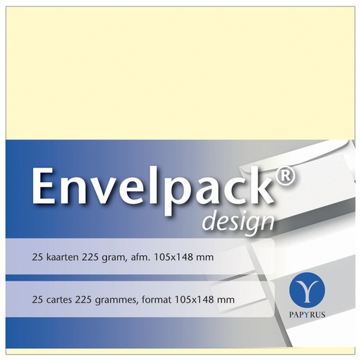[170214] Carte simple Papyrus Envelpack Design A6 105x148mm ivoire 894420 25 pièces