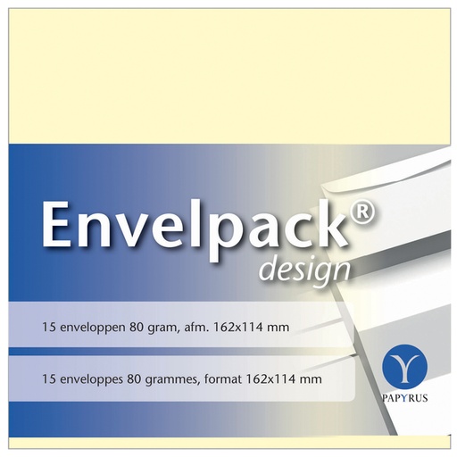 [170000] Enveloppe Papyrus Envelpack Design 894400 C6 114x162mm ivoire 15 pièces