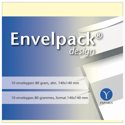 [170007] Enveloppe Papyrus Envelpack Design carré 894410 140x140mm ivoire 10 pièces