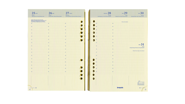 Recharge agenda 2027 Brepols Brefax 7 7 jours/2 pages