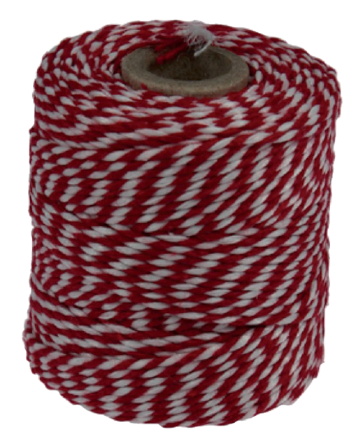 Ficelle Muller coton 50g 45m rouge/blanc
