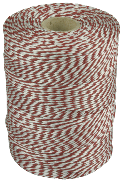 Ficelle Muller coton 180m rouge/blanc