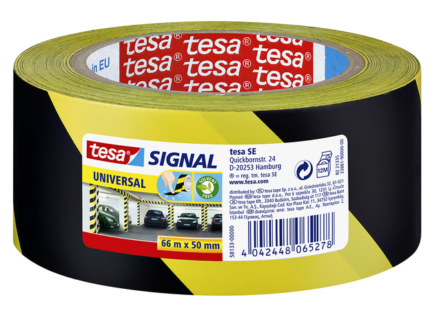 Waarschuwingstape Tesa 58133 geel/zwart