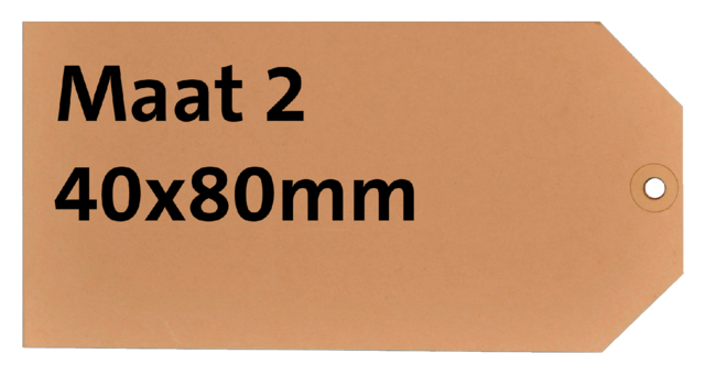 Étiquette carton n°2 200g 40x80mm chamois 1000pcs.