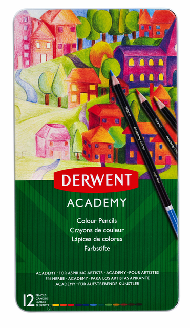 Crayon de couleur Derwent Academy boîte de 12 pièces assorti