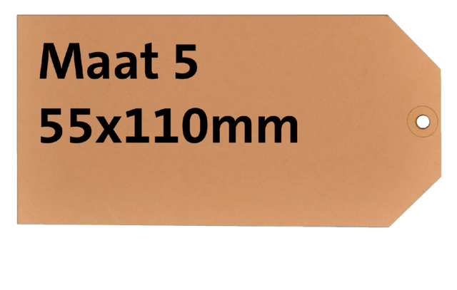 Étiquette carton n°5 200g 55x110mm chamois 1000pcs.