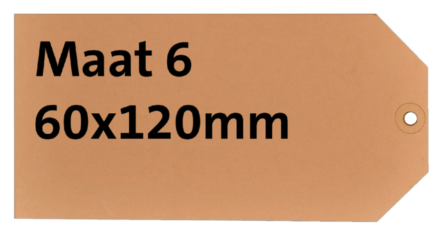 Étiquette carton n°6 200g 60x120mm chamois 1000pcs.