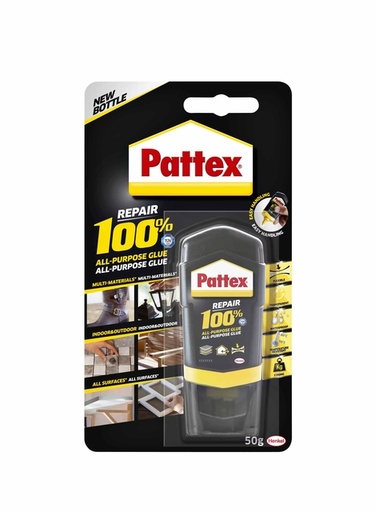 [836298] Alleslijm Pattex 100% tube 50 gram op blister