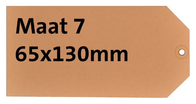 Label karton nr7 200gr 65x130mm chamois 1000stuks