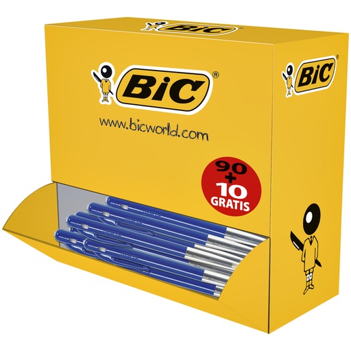 [616205] Stylo bille BIC M10 Medium bleu boîte 90+10 gratuits