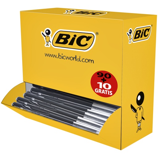 [616206] Balpen Bic M10 medium zwart doos à 90+10 gratis