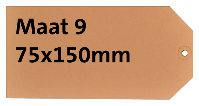 Étiquette carton n°9 200g 75x150mm chamois 1000pcs.