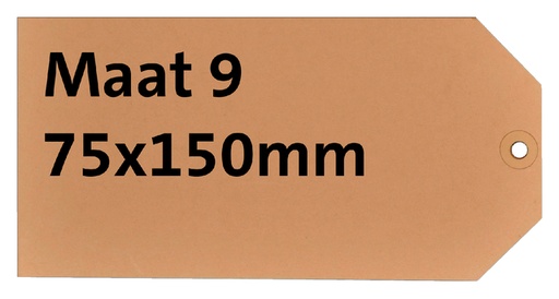 [811909] Label karton nr 9 200gr 75x150mm chamois 1000 stuks