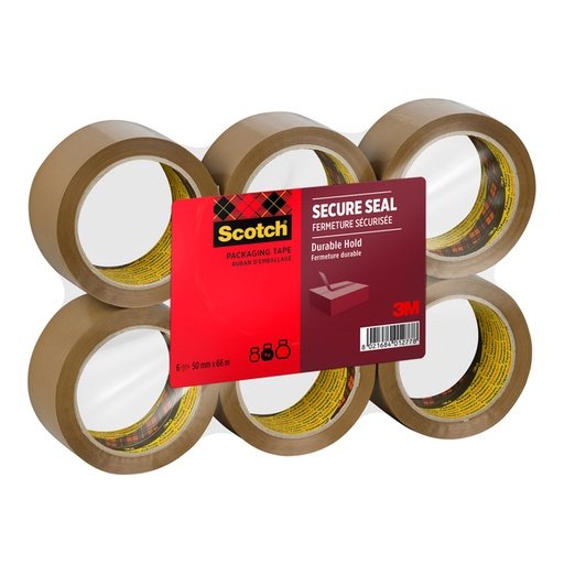 [803543] Verpakkingstape Scotch Secure Seal 50mmx66m bruin 6 rollen
